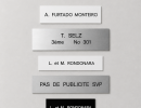 Plaquettes grav&eacute;es pour bo&icirc;tes aux lettres, interphones ou entr&eacute;es d'appartements