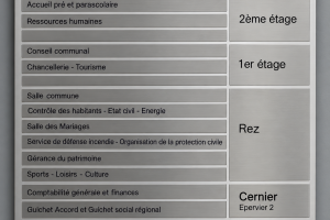 Panneau d'information avec gravure pour devanture de b&acirc;timent