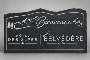 R&eacute;alisation en gravure pour plaque d'entr&eacute;e d'h&ocirc;tel 